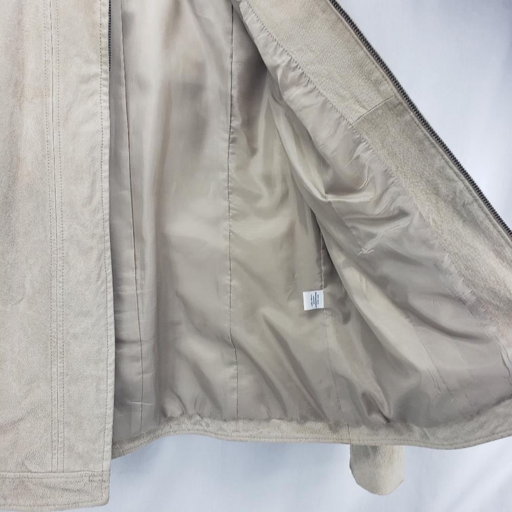Style & Co. Beige Suede Leather Jacket - Picture 5 of 7